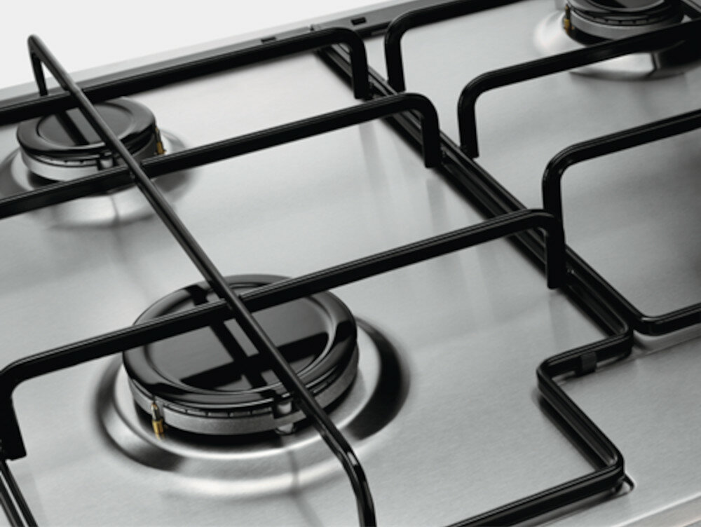 Płyta gazowa ELECTROLUX KGS6424BX ruszty emaliowane stylowy wygląd stabilne pewne podparcie
