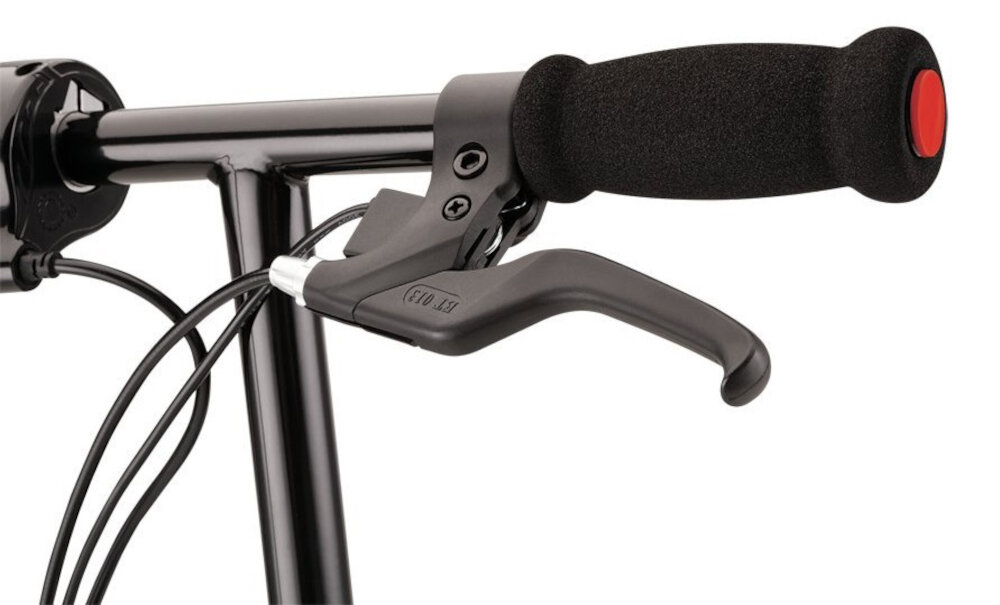 Hulajnoga elektryczna RAZOR E100 S Power Core Czarno-czerwony przedni hamulec zaciskowy intuicyjny w obsludze duza sila hamowania wieksza kontrola nad pojazdem plynna bezpieczna jazda