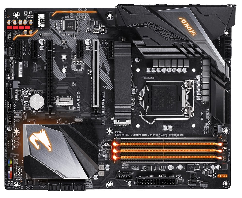 Płyta główna GIGABYTE Z390 AORUS ELITE żywotność metalowa osłona stabilne połączenie oprogramowanie cFosSpeed