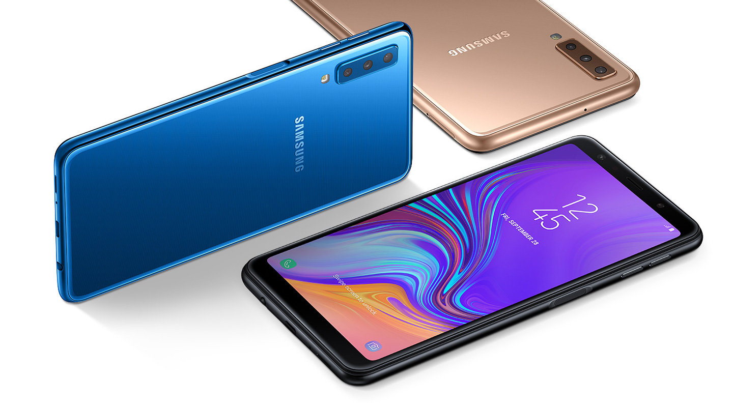 SAMSUNG Galaxy A7 2018 4/64GB 6" Czarny SM-A750 Smartfon - niskie ceny