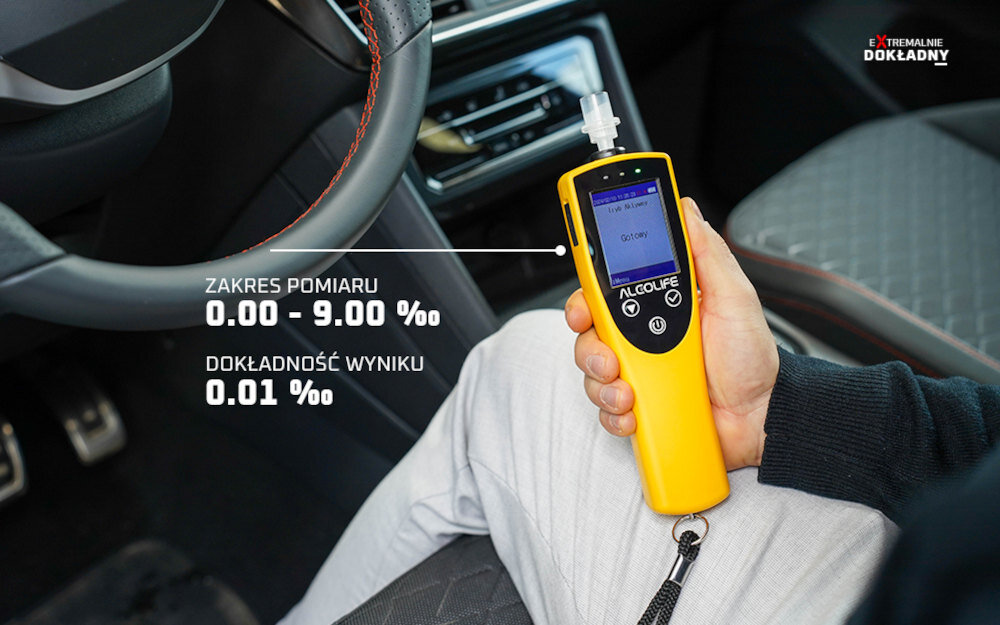 Alkomat ALCOLIFE F9 elektrochemiczny sensor platynowy zakres pomiar dokładność