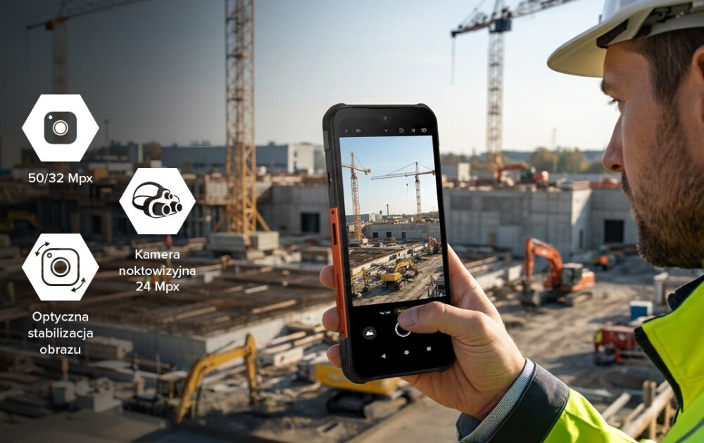 Smartfon HAMMER Construction 3 Thermal 5G z aparatami 50/32 Mpx, kamerą noktowizyjną 24 Mpx i optyczną stabilizacją obrazu