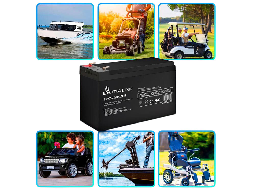 Akumulator EXTRALINK AGM EX.6327 7.2Ah 12V, energia, podtrzymanie, AGM, stabilność, na białym tle akumulator i zdjęcia z róznego rodzaju środowisk zastosowania akumulatora
