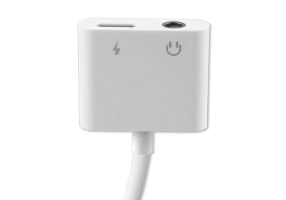 Adapter Lightning - Lightning/Jack 3.5 mm 4SMARTS materiałów ABS i TPE nie wspiera połączeń głosowych ani nagrywania dźwięku ładowania i odtwarzania muzyki - obudowa adaptera i porty