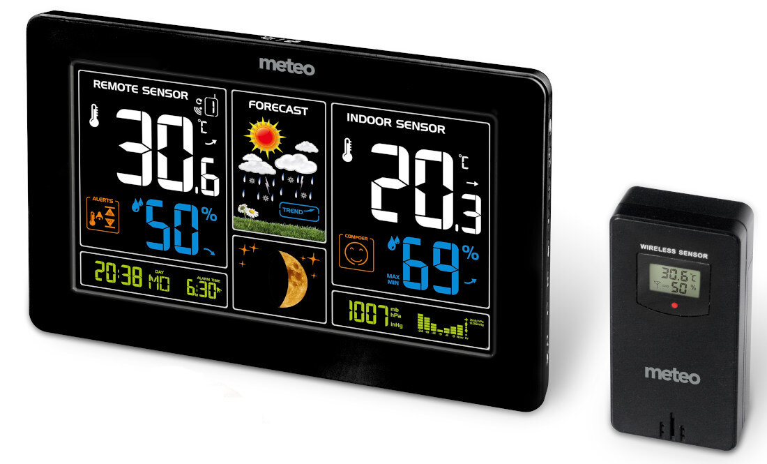 Stacja pogody METEO SP69 Pomiar ciśnienia atmosferycznego barometr wykres zmiany czas zakres zmiany