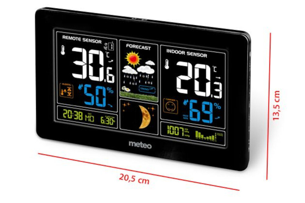 Stacja pogody METEO SP69 pogodynka piktogramy pogoda wymiary