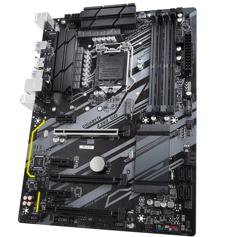 Płyta główna GIGABYTE Z390 UD system chłodzenia szcześć czujników cztery złącza wentylatorów oprogramowanie Smart Fan 5