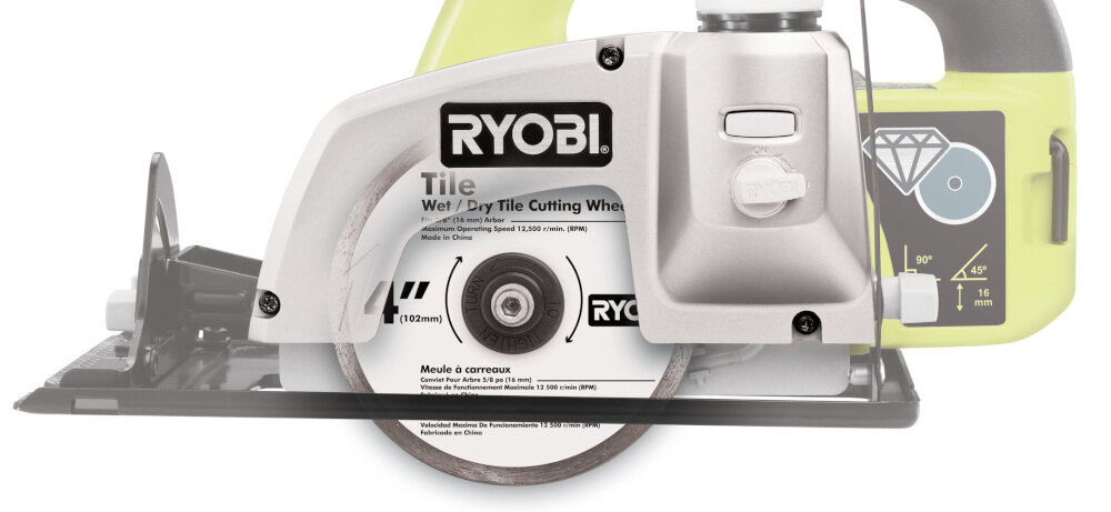 Pilarka ukosowa RYOBI 18V LTS180M tarcza tnąca diamentowa z ciągłym obrzeżem 102 mm wysoka żywotność ostrza głębokość cięcia pod kątem 45 do 16 mm pod kątem 90 do 22 mm