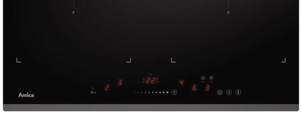 Płyta indukcyjna AMICA PI6544NCSTK IN funkcja szybkiego nagrzewu funkcja rozpoznawania wielkości i obecności garnka funkcja AutoBridge funkcja CheckPot