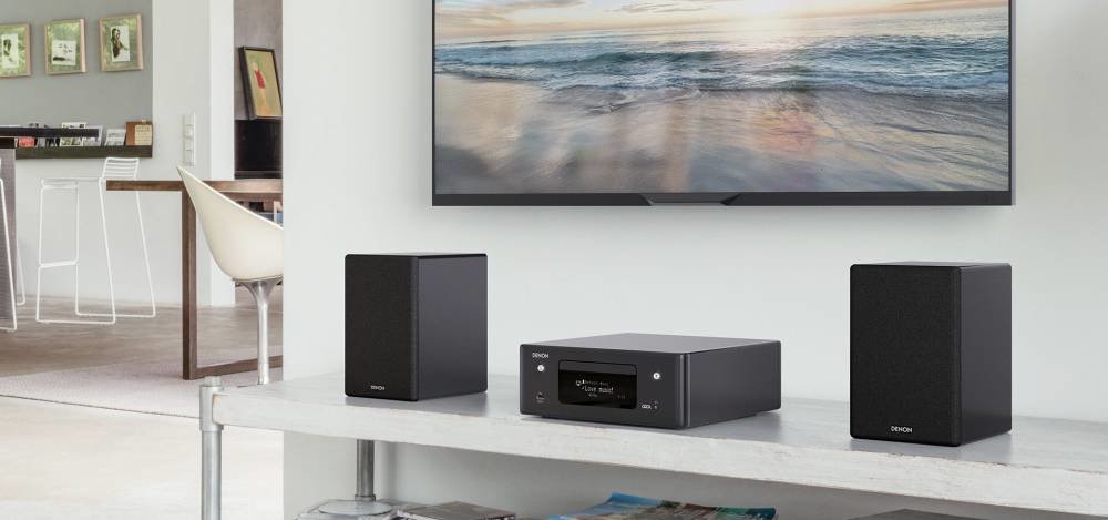 Wieża DENON Ceol N10 Szary telewizor połączenie system HiFi