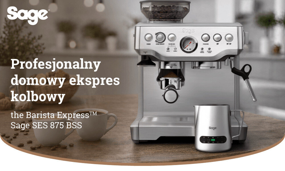 Ekspres SAGE Barista Express SES875BSS zdjęcie lifestyle Twój prywatny barista