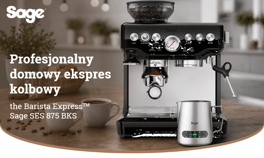 Ekspres SAGE Barista Express SES875BKS zdjęcie lifestyle Twój prywatny barista