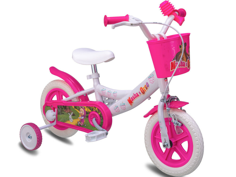 Rower MASZA I NIEDŹWIEDŹ 12 Biały wyglad