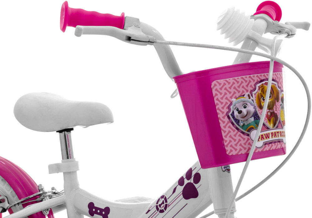 Rower NICKELODEON Psi patrol 12 Biały dzwonek bidon nakladka blotniki