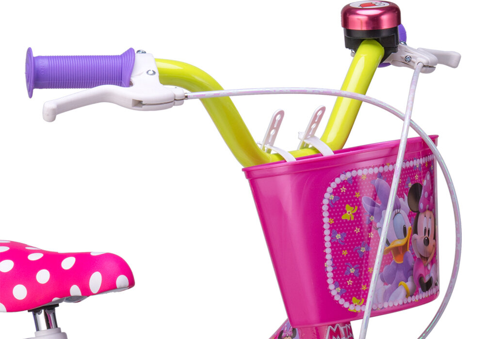 Rower DISNEY Minnie 12 Różowy dzwonek bidon nakladka blotniki