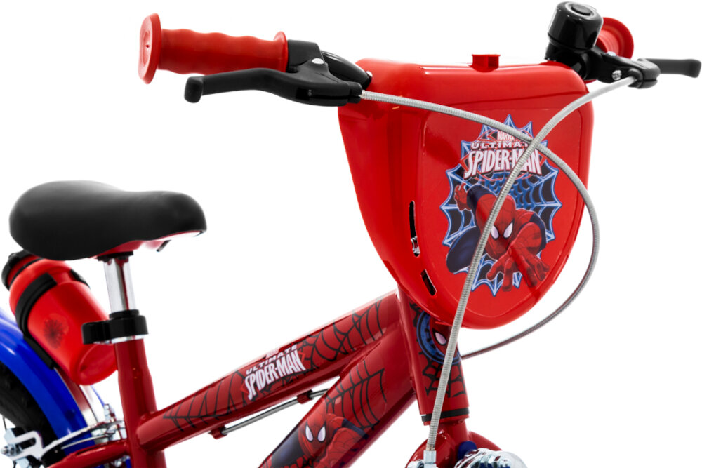 Rower MARVEL Spiderman 14 Czerwony dzwonek nakladka na kierownicę blotniki