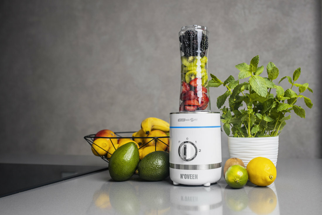 Blender kielichowy NOVEEN Sport Mix & Fit SB1100 X-line Trzypoziomowy tryb pracy funkcja pulse