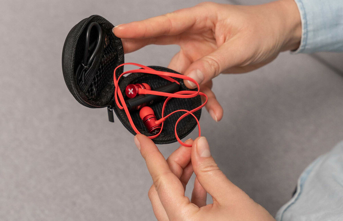 Słuchawki dokanałowe XMUSIC BTE601B Niebieski Bluetooth etui magnesy