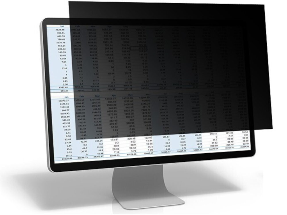 QOLTEC Rodo wymogów RODO poufnymi informacjami urzędów instytucji finansowych urzędzie instytucjach finansowych pracy w terenie spokój bezpieczeństwo - filtr i monitor na białym tle