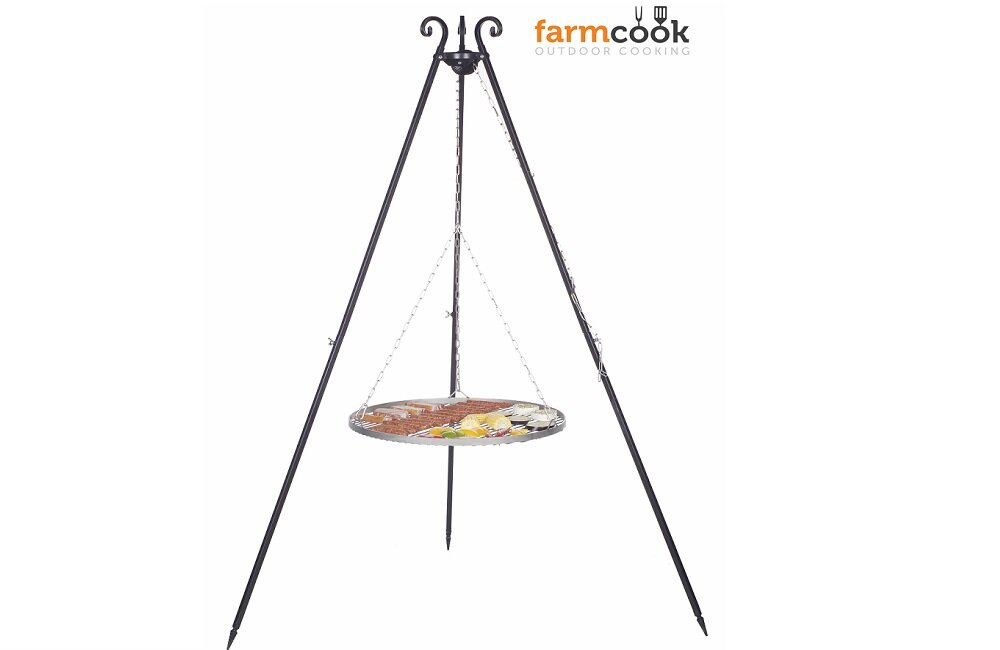 Grill ogniskowy FARMCOOK E00375 Sprawdzi się na każdej powierzchni ruszt ze stali nierdzewnej stabilny