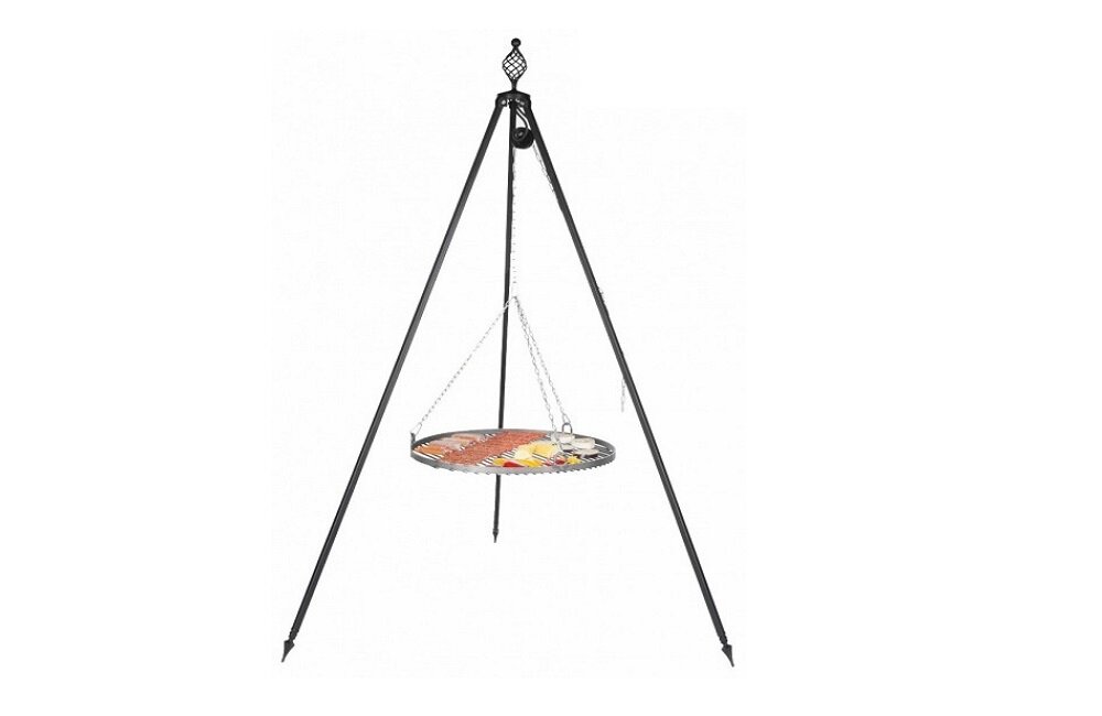 Grill ogniskowy FARMCOOK Oskar ze stali nierdzewnej odporny na wilgoć okrągły ruszt o średnicy 60 cm Elegancki 