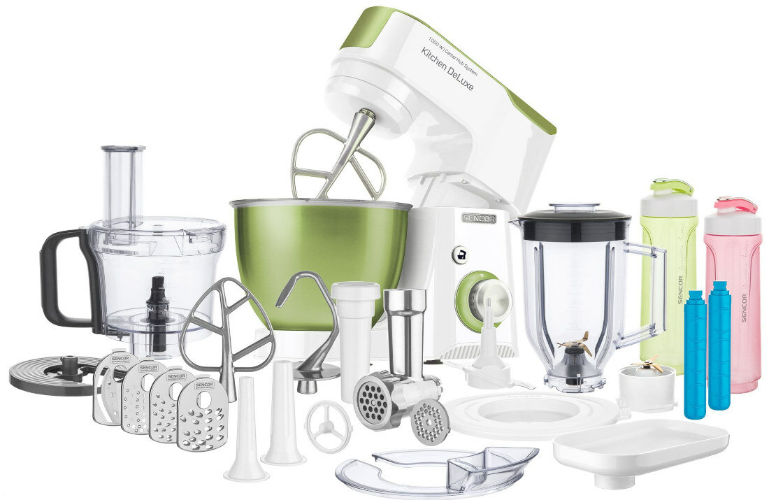 Robot kuchenny planetarny SENCOR STM 4460GG 1000W z blenderem kielichowym wyposazenie komplet zestaw akcesoria