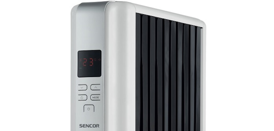 Grzejnik olejowy SENCOR SOH 8110WH blokada rodzicielska zablokowany panel sterowania grzejnika