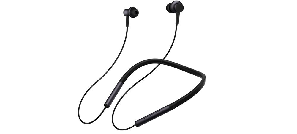 Słuchawki dokanałowe XIAOMI Mi Bluetooth Neckband Czarny widok ogólny skos
