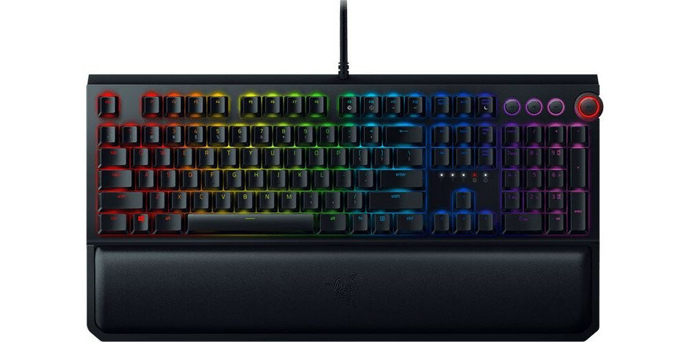 RAZER BlackWidow Elite Yellow Switch wyglad ogolny front podporka