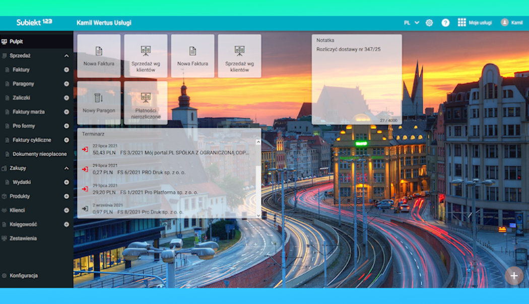 Program INSERT Subiekt 123 Pakiet Podstawowy intuicyjnośc fkatury wygoda patagony księgowość rozliczenia waluty indywidualność pulpit prostota biznes JPK klienci GUS
