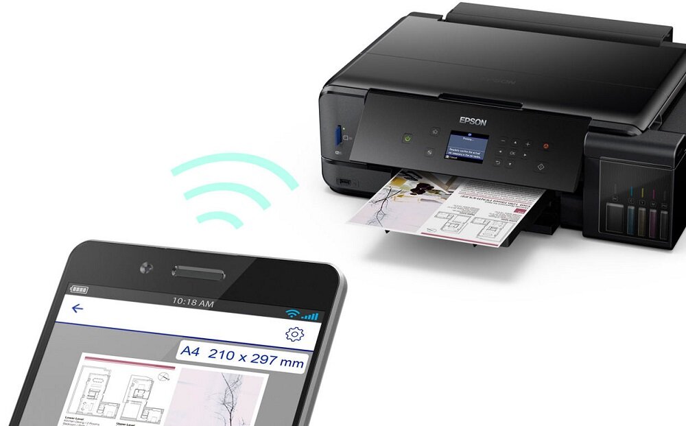 Urządzenie EPSON EcoTank L7180 drukowanie z urządzeń przenośnych udostępnianie materiałów