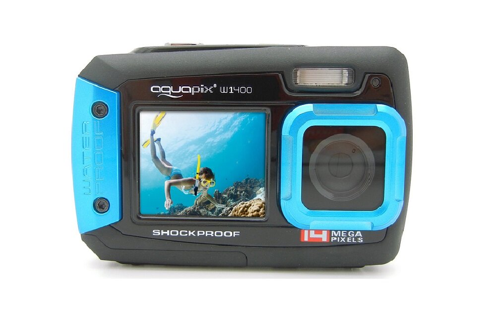 APARAT AQUAPIX W1400 ACTIVE BLUE WODOODPORNY Wbudowana stabilizacja obrazu ostrość