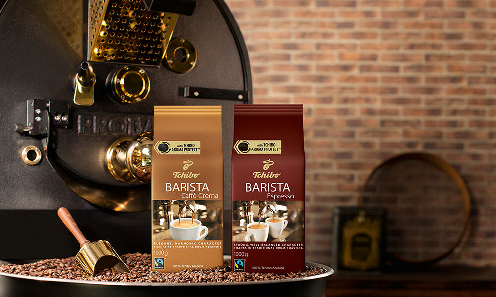 Kawa ziarnista TCHIBO Barista Cafe Crema 1kg wypalanie smak arabika