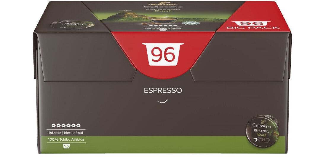 Kapsułki TCHIBO Cafissimo Brasil idealny smak wyrazista kawa kawa espresso delikatny smak z nuta gorzkiej czekolady i orzechow