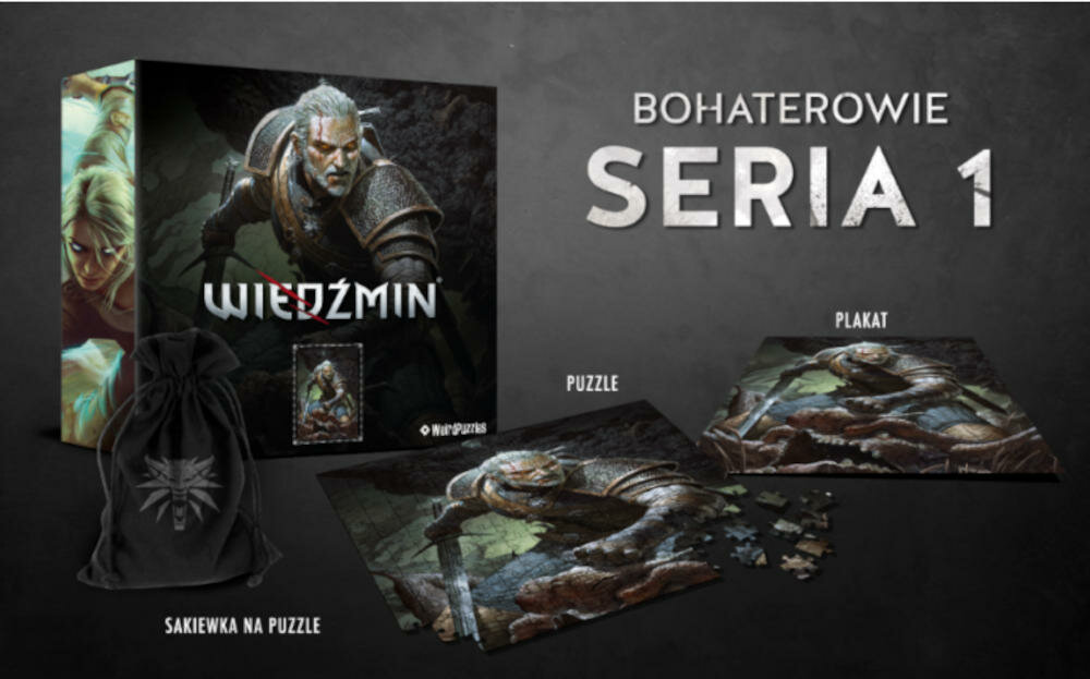 PUZZLE-WIEDZMIN puzzle saszetka plakat instrukcja karta gwarancyjna
