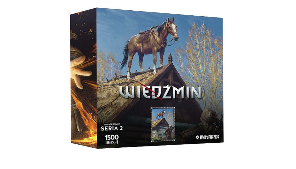 PUZZLE-WIEDZMIN wiedzmin fani układanka puzzle pudełko plakat woreczek symbol biały wilk seria