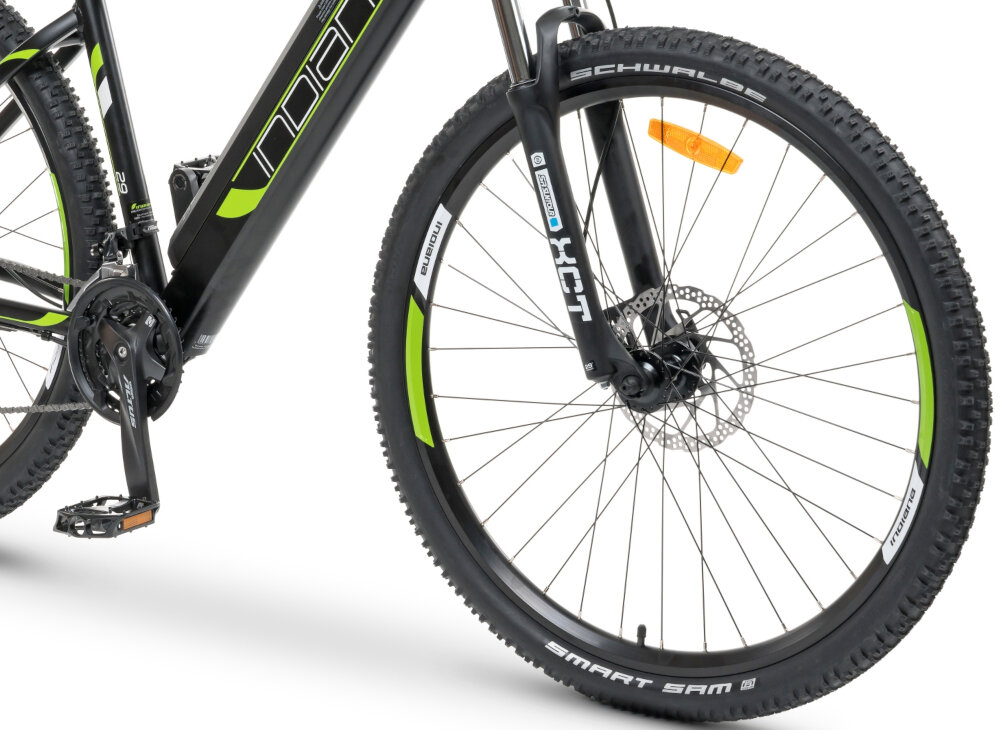 Rower elektryczny INDIANA E-MTB 2.0 M19 Czarno-zielony - Koła obrecze aluminiowe
