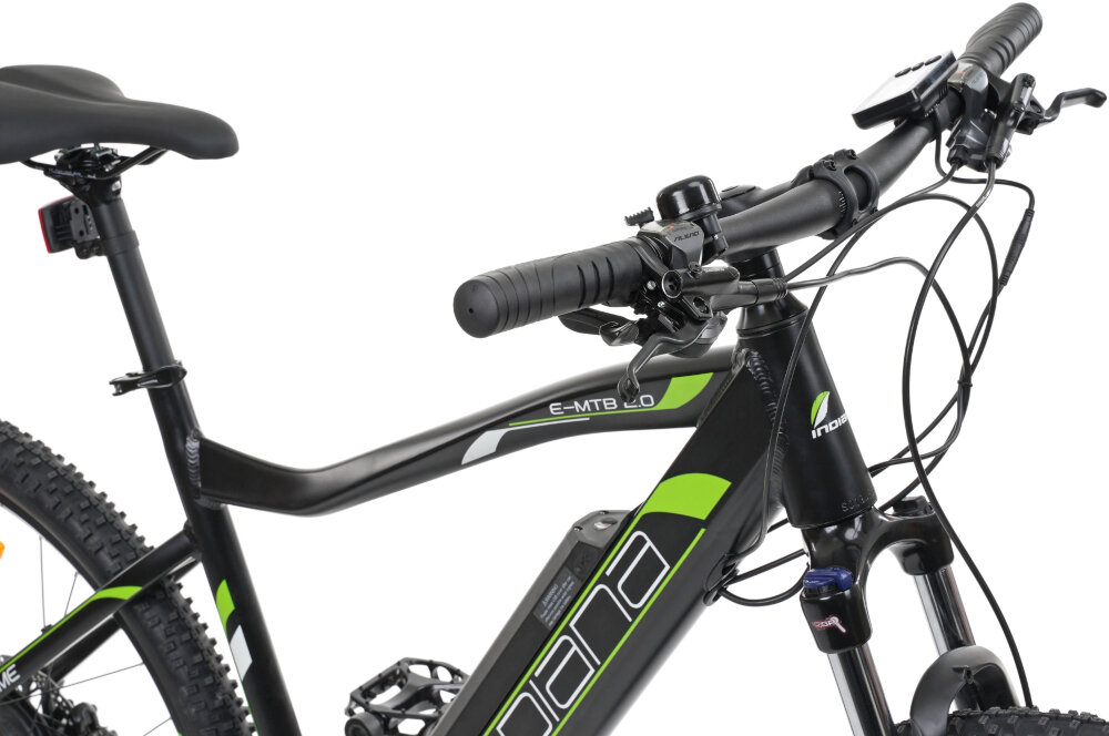 Rower elektryczny INDIANA E-MTB 2.0 M19 Czarno-zielony - kierownica okladziny
