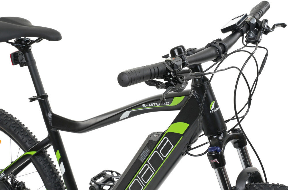 Rower elektryczny INDIANA E-MTB 2.0 M21 Czarno-zielony - kierownica okladziny