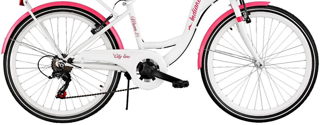 Rower Miejski INDIANA Moena 24 Biało-różowy  - Koła