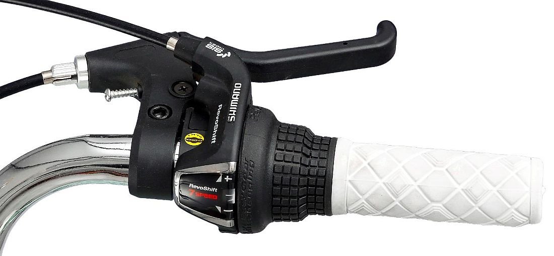 Rower Miejski INDIANA Moena 24 Biało-różowy  - Przerzutki