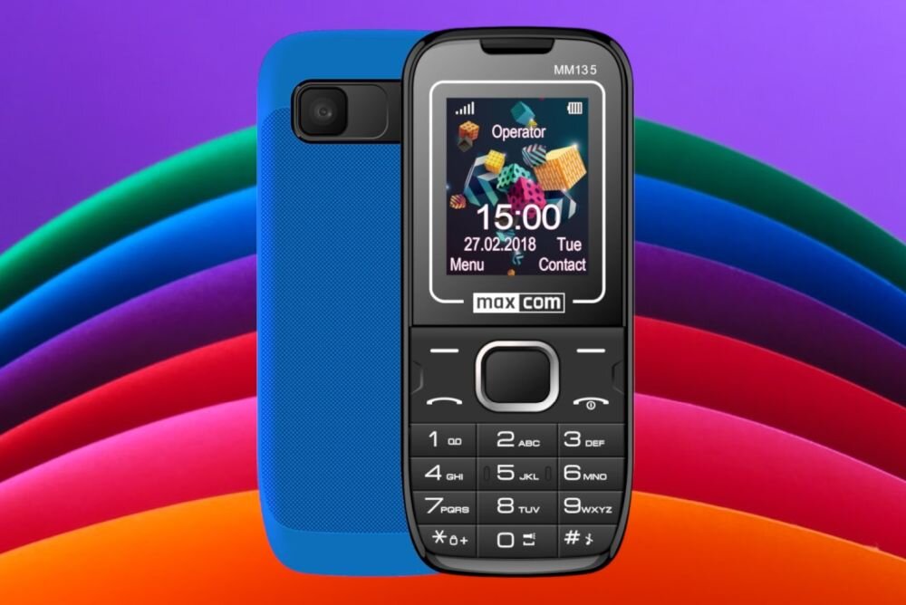 Telefon MAXCOM MM135 funkcjonalnosc waga szerokosc lekkosc bateria aparat