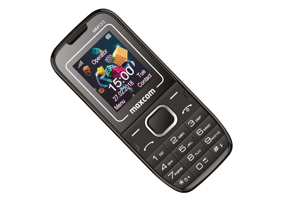 Telefon MAXCOM MM135 radio fm wyswietlacz bateria zestaw glosnomowiacy czas