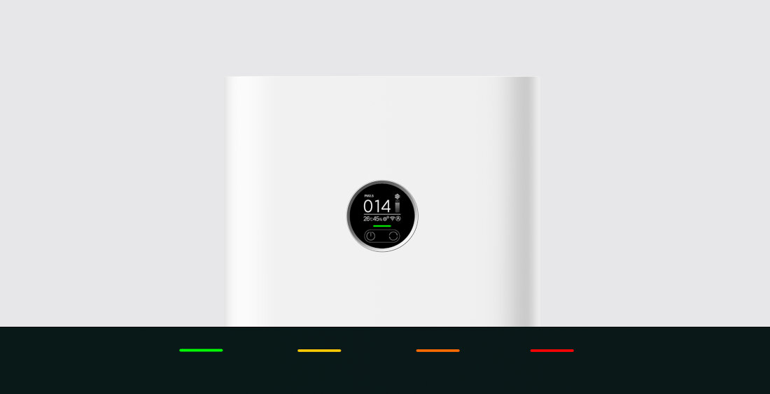 Oczyszczacz powietrza XIAOMI MI Air Purifier PRO Wyswietlacz OLED oznaczenia kolory ustawienia tryb automatyczny