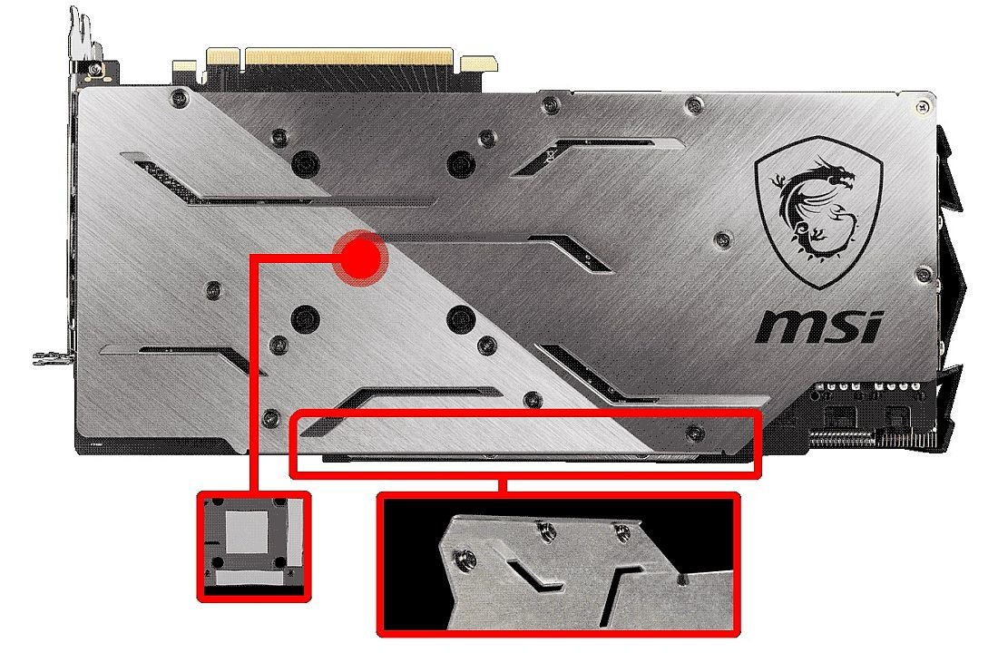Karta graficzna MSI GeForce RTX 2070 Gaming X 8G - tylna powierzchnia