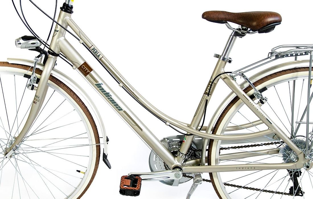 Rower Miejski INDIANA Perla 28 Srebrno-złoty  - Rama