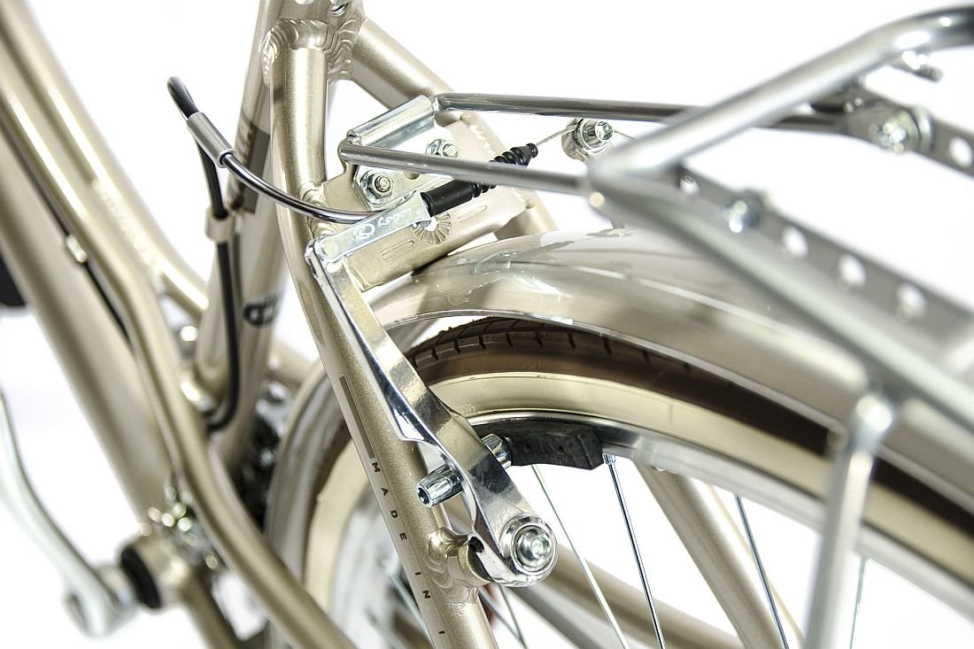 Rower Miejski INDIANA Perla 28 Srebrno-złoty  - hamulec