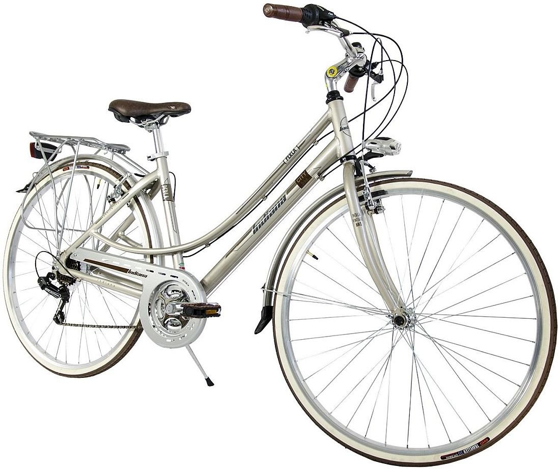 Rower Miejski INDIANA Perla 28 Srebrno-złoty  - Gwarancja na rame
