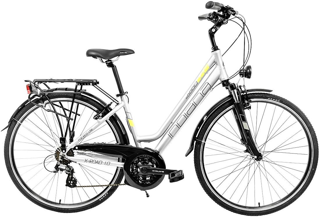 Rower INDIANA X-Road 1.0 D17 Srebrno-żółty 
