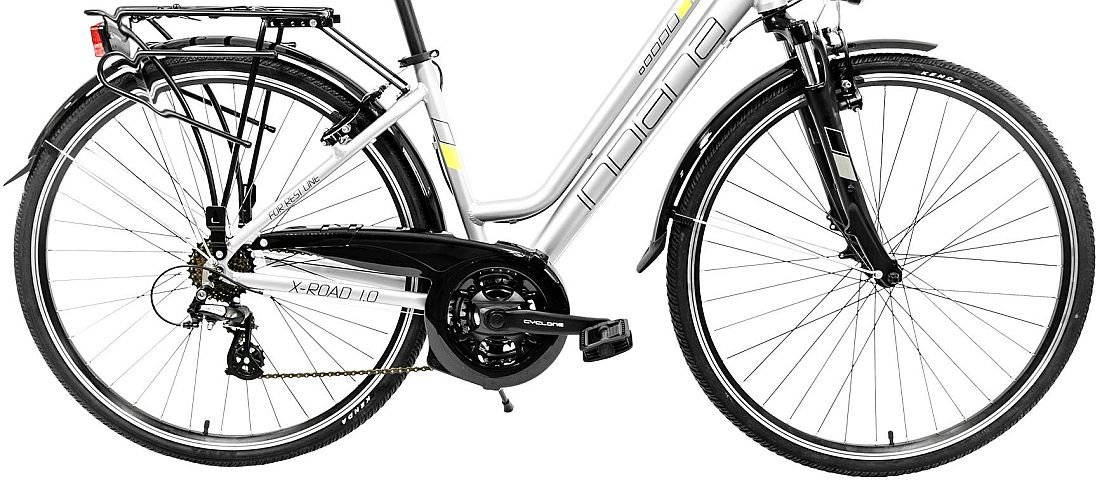 Rower INDIANA X-Road 1.0 D17 Srebrno-żółty  - Koła